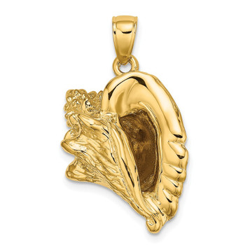 14K Yellow Gold 3-D Conch Shell Charm Pendant - (A92-623) 14K Yellow Gold 3-D Conch Shell Charm Pendant - (A92-623)
