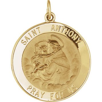 14K Yellow Gold 25mm St. Anthony Medal - (B16-147) 14K Yellow Gold 25mm St. Anthony Medal - (B16-147)
