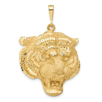14K Yellow Gold Tigers Head Pendant - (A82-822)