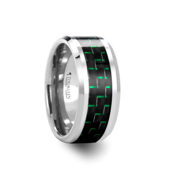 AETIUS Tungsten Carbide Ring with Black & Green Carbon Fiber Inlay - 10mm - (G65-203) AETIUS Tungsten Carbide Ring with Black & Green Carbon Fiber Inlay - 10mm - (G65-203)