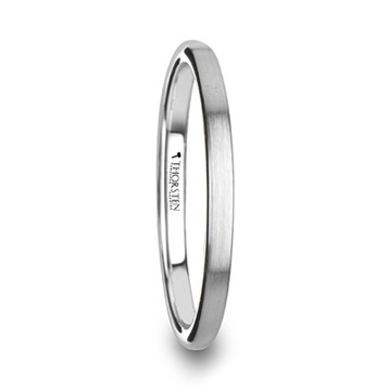 JESSAMINE Domed Tungsten Carbide Ring with Brushed Finish for Her - 2mm ~ (H65-274)