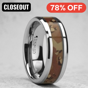 CRUSADER Tungsten Wedding Ring with Military Style Desert Camo Inlay - 8mm ~ (G65-713)
