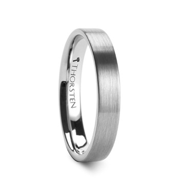 SAN ANTONIO Flat Black Tungsten Carbide Ring with Brushed Finish