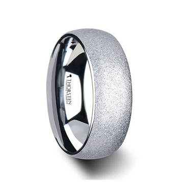 QUARTZ Domed Tungsten Carbide Ring with Sandblasted Crystalline Finish - 2mm - 8mm QUARTZ Domed Tungsten Carbide Ring with Sandblasted Crystalline Finish - 2mm - 8mm