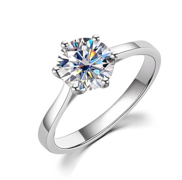 3-Carat Engagement Ring GRA Lab Certified D/VVS1 Round Moissanite in 18K White Gold Layered 925 Sterling Silver 3-Carat Engagement Ring GRA Lab Certified D/VVS1 Round Moissanite in 18K White Gold Layered 925 Sterling Silver