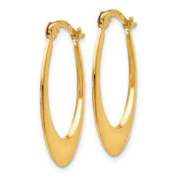 Gold Hoop Earrings 14K Yellow White Gold Polished Hoop Earrings 1mm Thickness