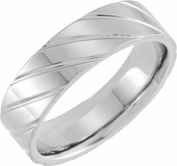 White,-Yellow,-or-Rose-Gold-Diagonal-Groove-Design-6mm-Wedding-Band-Side-View1