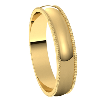 Yellow-Gold-4mm-Lightweight-Milgrain-Edge-Wedding-Band-Side-View1 Yellow-Gold-4mm-Lightweight-Milgrain-Edge-Wedding-Band-Side-View1