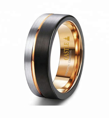 Black-Silver-Matte-Finish-Gold-Groove-Flat-Comfort-Fit-8mm-Tungsten-Wedding-Band-Side-View1 Black-Silver-Matte-Finish-Gold-Groove-Flat-Comfort-Fit-8mm-Tungsten-Wedding-Band-Side-View1