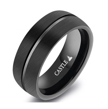 Black-Matte-Tungsten-with-Center-Channel-Straight-Edge-8mm-Comfort-Fit-Wedding-Band-Side-View1 Black-Matte-Tungsten-with-Center-Channel-Straight-Edge-8mm-Comfort-Fit-Wedding-Band-Side-View1