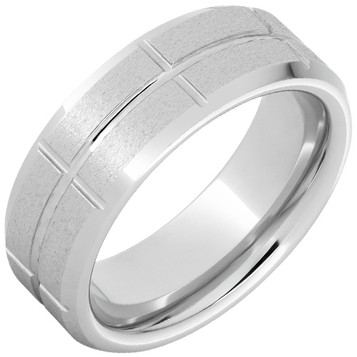 Serinium-Beveled-Edge-Rectangular-Grooves-with-Stone-Finish-Wedding-Band-Side-View1 Serinium-Beveled-Edge-Rectangular-Grooves-with-Stone-Finish-Wedding-Band-Side-View1