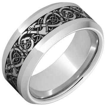 Serinium-Beveled-Edge-Band-with-a-Viking-Laser-Engraving-Wedding-Band-Side-View1 Serinium-Beveled-Edge-Band-with-a-Viking-Laser-Engraving-Wedding-Band-Side-View1