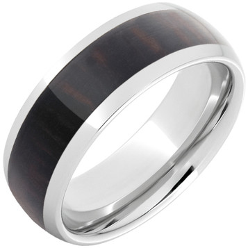 Serinium-Domed-8mm-Exotic-5mm-Wenge-Wood-Inlay-Wedding-Band-Side-View1 Serinium-Domed-8mm-Exotic-5mm-Wenge-Wood-Inlay-Wedding-Band-Side-View1