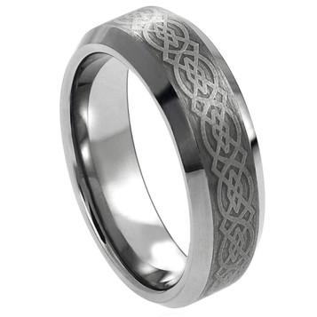 Tungsten-Ring-with-Laser-Celtic-Pattern-Design-Beveled-Edges-6mm-or-8mm-Wedding-Band-Full-View-1 Tungsten-Ring-with-Laser-Celtic-Pattern-Design-Beveled-Edges-6mm-or-8mm-Wedding-Band-Full-View-1