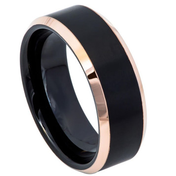 Black-Tungsten-Ring-with-Rose-Gold-Beveled-Edges-4mm-6mm-or-8mm-Wedding-Band-Full-View-1 Black-Tungsten-Ring-with-Rose-Gold-Beveled-Edges-4mm-6mm-or-8mm-Wedding-Band-Full-View-1