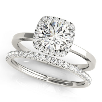 Diamond Halo Engagement Ring in 1/2-Carat 1-Carat to 1.50-Carat in 14K 18K White Yellow Gold or Platinum Diamond Halo Engagement Ring in 1/2-Carat 1-Carat to 1.50-Carat in 14K 18K White Yellow Gold or Platinum