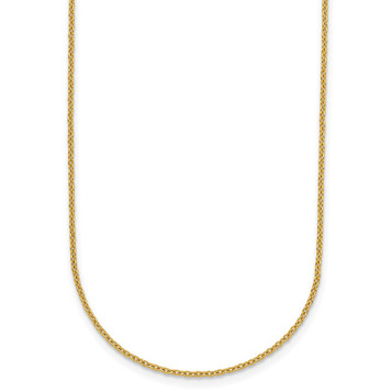 Solid 22K Gold Polished and Satin Finish 1.3mm Solid Cable Link Chain Necklace 16" 18" 20" or 24"