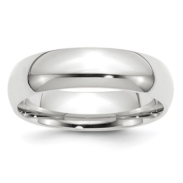 10K White Gold 6mm Width - 4mm - 14mm Size - Standard Weight Comfort Fit Wedding Band