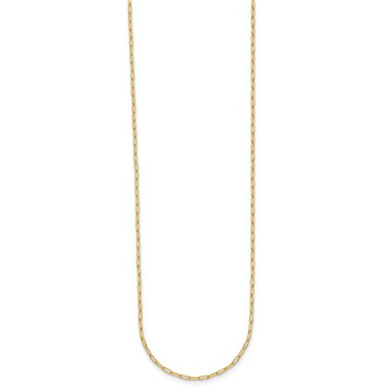 18K Yellow Gold Polished Solid Flat Oval Link Chain Necklace 16" 18" 20" 24" and 30" 18K Yellow Gold Polished Solid Flat Oval Link Chain Necklace 16" 18" 20" 24" and 30"