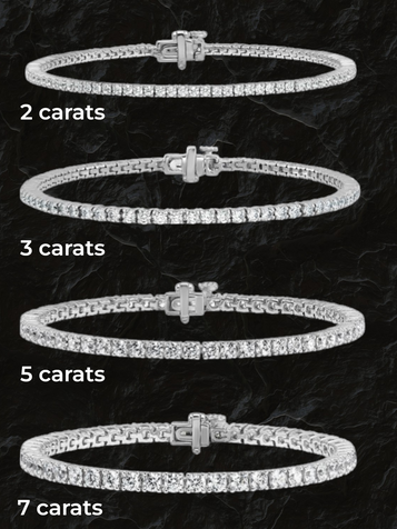 Lab Grown Diamond Tennis Bracelet set in 14K White or Yellow for Women - 7 Inch Solid Casted Design with Box Catch Safety Clasp