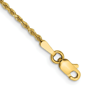 14K Yellow Gold 1.5mm Diamond-cut Rope Chain Anklet - Length 9'' inches - (C63-813) 14K Yellow Gold 1.5mm Diamond-cut Rope Chain Anklet - Length 9'' inches - (C63-813)