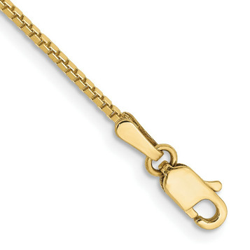 10K Yellow Gold 1.10mm Box Chain Anklet - Length 9'' inches - (C63-825) 10K Yellow Gold 1.10mm Box Chain Anklet - Length 9'' inches - (C63-825)