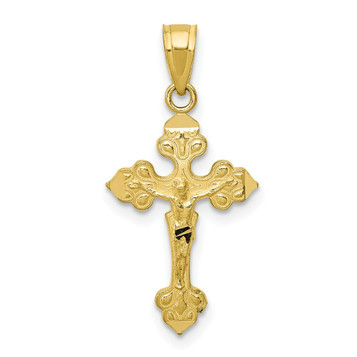 10K Yellow Gold Crucifix Pendant - (A81-766)