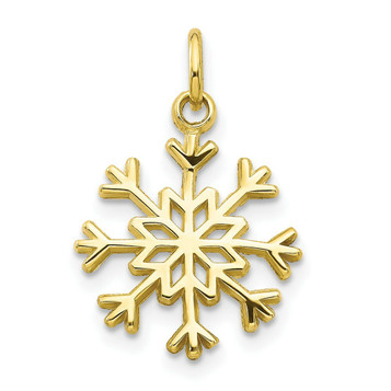 10K Yellow Gold Solid Polished Snowflake Charm - (A81-799) 10K Yellow Gold Solid Polished Snowflake Charm - (A81-799)
