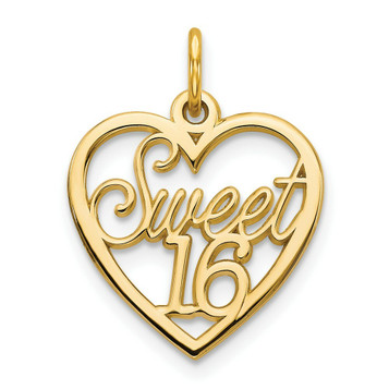 10K Yellow Gold Sweet 16 Charm - (A81-843)