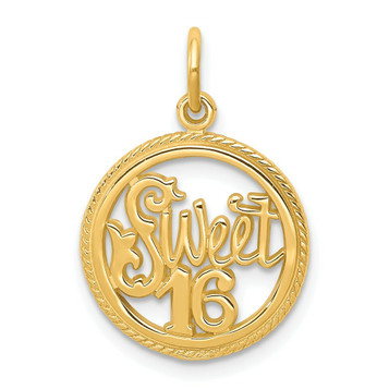 10K Yellow Gold Sweet 16 Charm - (A81-872)