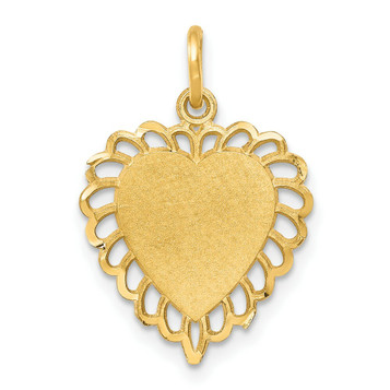 10K Yellow Gold Heart Charm - (A81-878) 10K Yellow Gold Heart Charm - (A81-878)