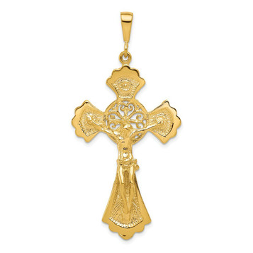 10K Yellow Gold Crucifix Charm - (A81-962)