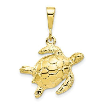 10K Yellow Gold Turtle Charm - (A81-969) 10K Yellow Gold Turtle Charm - (A81-969)