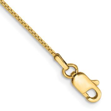 14K Yellow Gold 0.9mm Box Chain Anklet - Length 9'' inches - (C63-893) 14K Yellow Gold 0.9mm Box Chain Anklet - Length 9'' inches - (C63-893)
