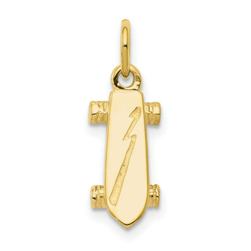 10K Yellow Gold Solid 3-Dimensional Skateboard Charm - (A82-240) 10K Yellow Gold Solid 3-Dimensional Skateboard Charm - (A82-240)