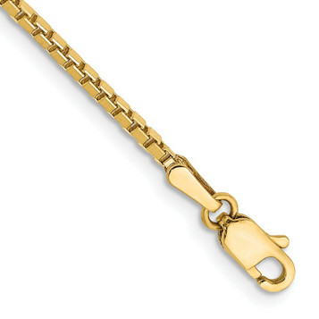 14K Yellow Gold 1.5mm Box Chain Anklet - Length 9'' inches - (C63-897) 14K Yellow Gold 1.5mm Box Chain Anklet - Length 9'' inches - (C63-897)
