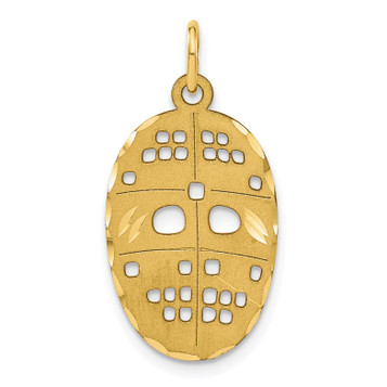 10K Yellow Gold Hockey Mask Charm - (A82-258)