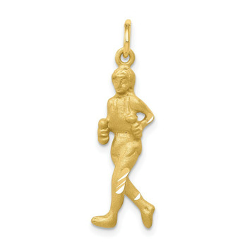 10K Yellow Gold Solid Runner Charm - (A82-276) 10K Yellow Gold Solid Runner Charm - (A82-276)