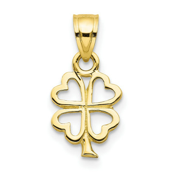 10K Yellow Gold Four Leaf Clover Charm - (A82-308) 10K Yellow Gold Four Leaf Clover Charm - (A82-308)
