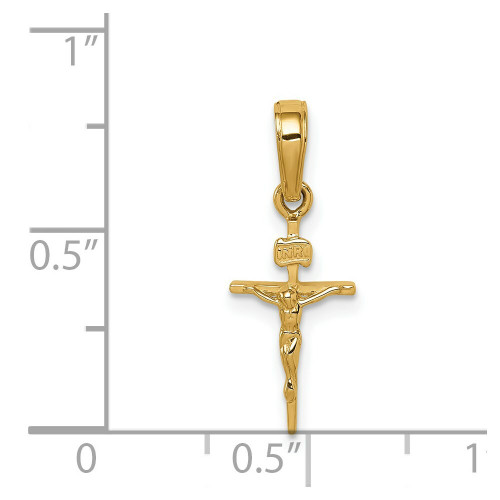 14K Yellow Gold Small INRI Crucifix Pendant - (A83-691) - Roy Rose