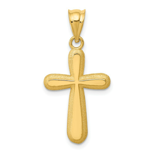 14K Yellow Gold Polished Cross Pendant - (A86-286) - Roy Rose Jewelry