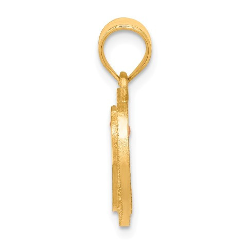 14K Two-tone Gold Initial Letter P In Heart Charm Pendant - (A84
