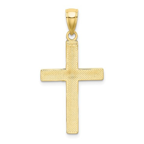 10K Yellow Gold Tubular Cross Pendant - (A88-966) - Roy Rose Jewelry
