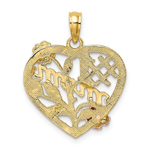 14K Two-tone Yellow & Rose Gold With #1 MOM Heart With