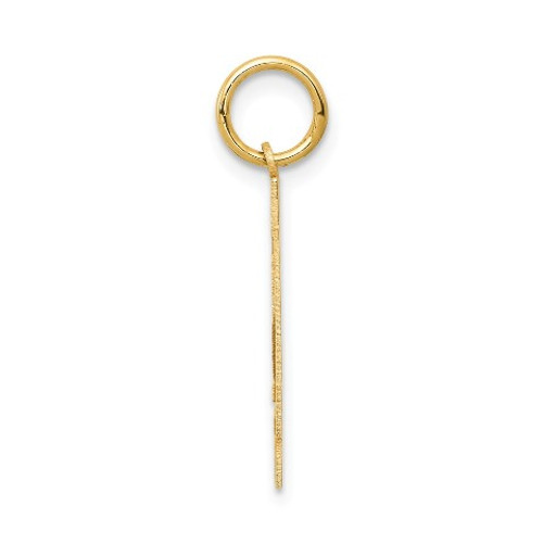14K Yellow Gold Medium Satin Number 34 Charm Pendant - (A86