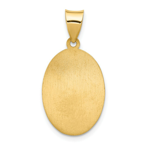 14K Yellow Gold Polished and Satin St. Anthony Medal Pendant 13mm