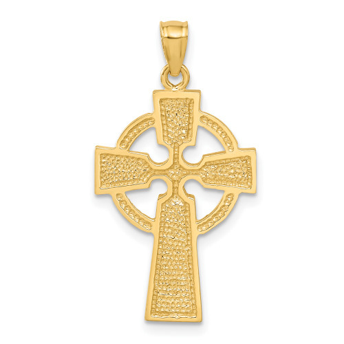 10KT Gold Diamond-Cut Celtic Cross Pendant (Engravable)- Tiny -  OrthodoxGifts.com