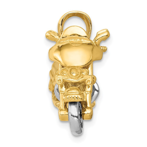 14K Two-tone Gold 3-D Motorcycle Pendant - (A84-814) - Roy Rose
