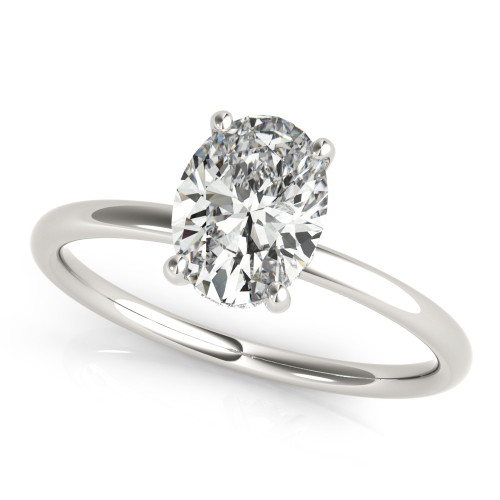 Diamond2Deal 14k White Gold Asymmetric (Holds 1.5 carat (10x6.4mm) Pear  Center) 1/5 carat Diamond Semi-Mount Engagement Ring