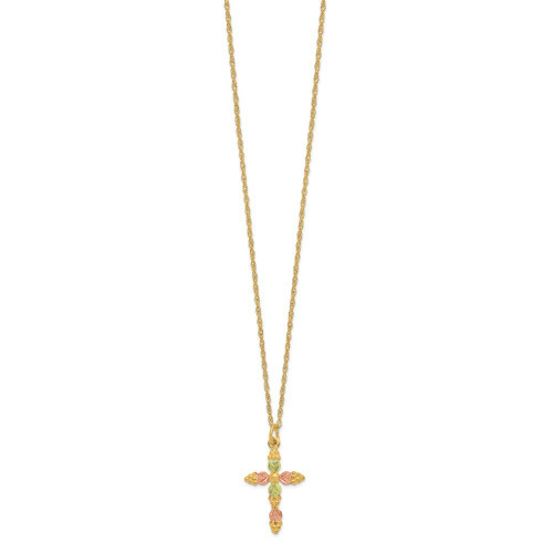 10k Yellow Gold 0.05ct Micro Diamonds Cross Pendant - King Johnny -  Johnny's Custom Jewelry